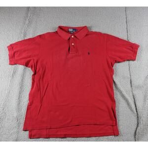 Vintage Polo Ralph Lauren Polo Men Large Red Short Sleeve Golf Embroidered USA